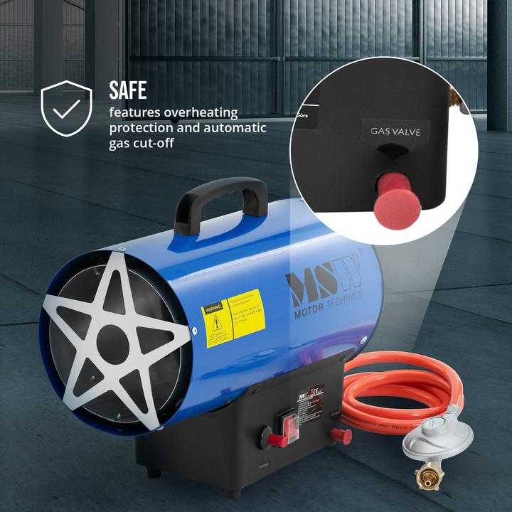 Produktbild MSW Gasheizer Gasstrahler Gas Heizgebläse manuelle Zündung Gaskanone 15000 W 160 m² (15000 W)