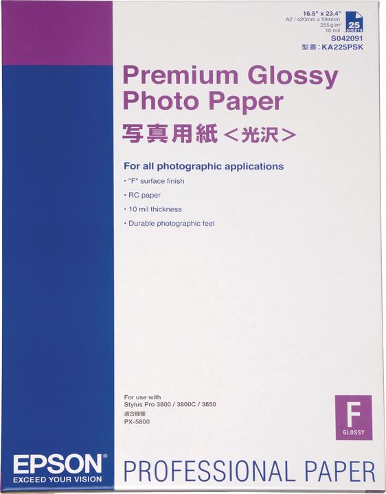 Epson Premium Glossy Photo Paper (255 g/m², A2, 25 x)