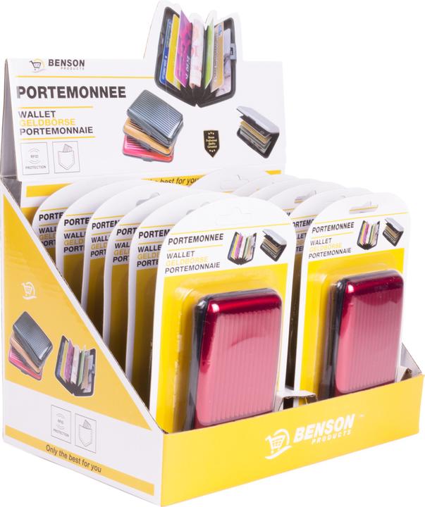 Actual product image Benson Alu wallet mix display