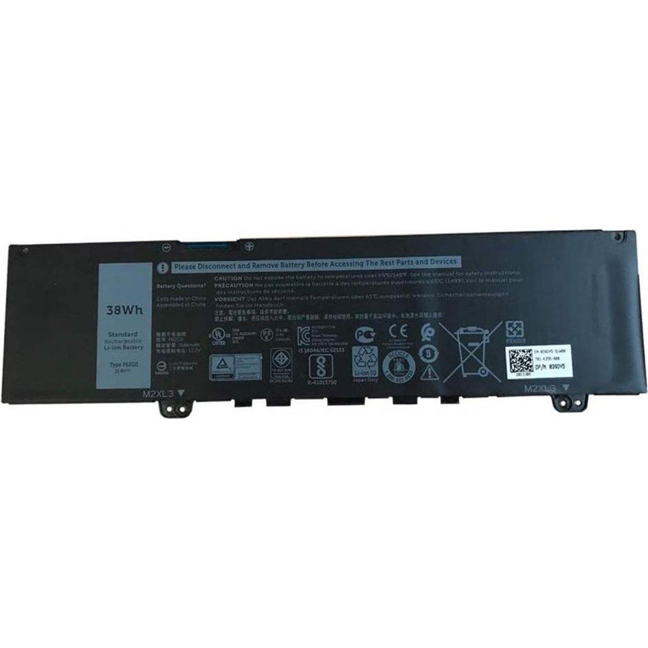 Dell Battery, 38WHR, 3 Cell (3 Zellen, 3330 mAh), Notebook Akku, Schwarz