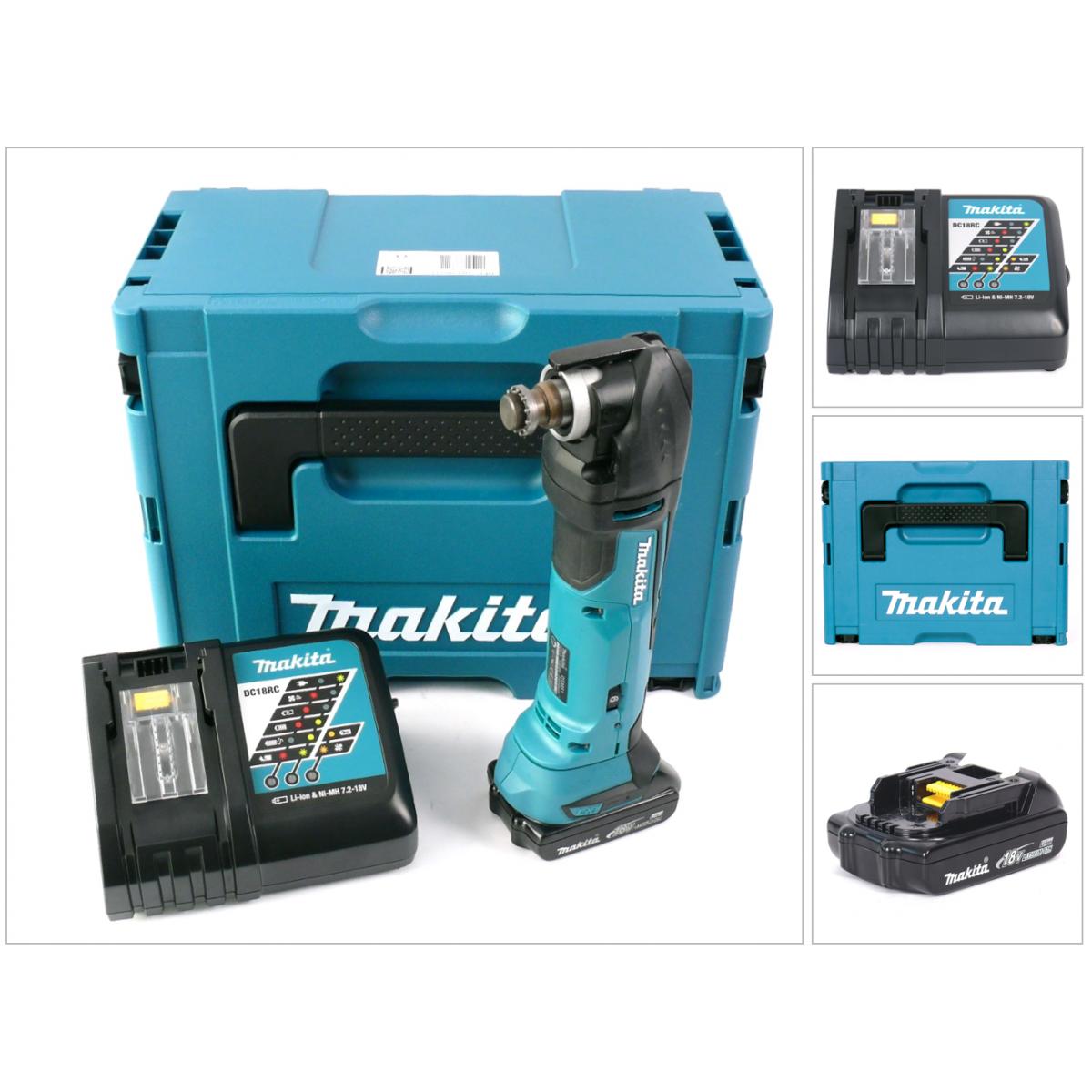 Makita, Elettroutensile multifunzionale, DTM 51 RY1J 18V Utensile multifunzione a batteria in valigetta Makpac + 1x Batteria BL 1815 1