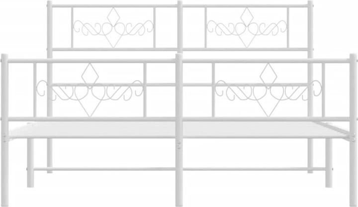 Produktbild vidaXL Bettgestell Kopfteil Fussteil Metallbett Bett Doppelbett Weiss 120x190cm (120 x 190 cm)