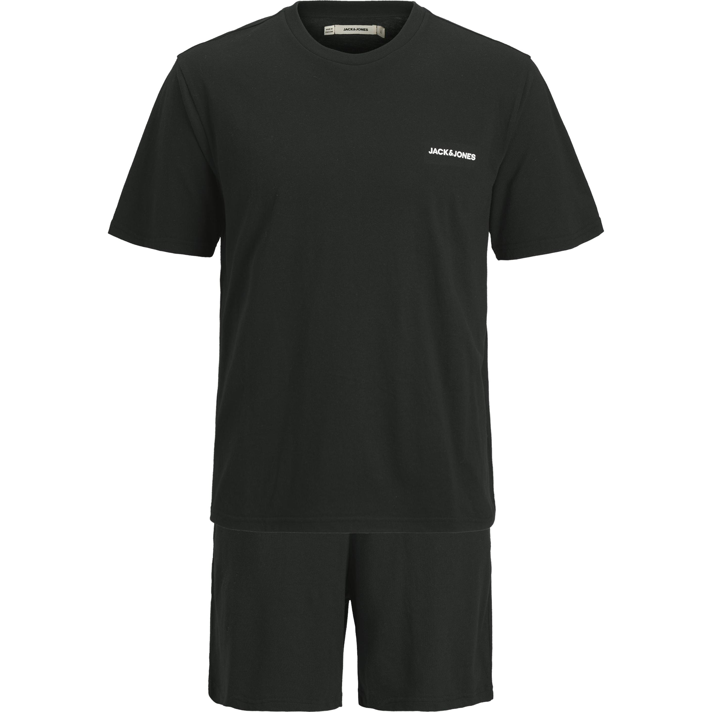 Jack & Jones, Herren, Pyjama, Jaceverest Tee And Shorts Set, Schwarz, (XXL)