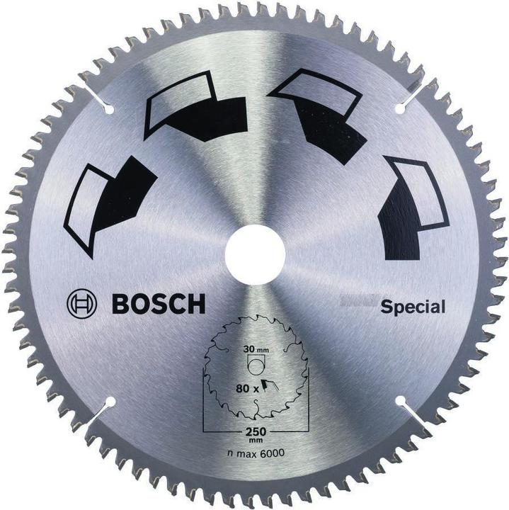 Produktbild Bosch Zubehör Kreissägeblatt SPECIAL D= 250 mm Bohrung= 30 mm Z= 80