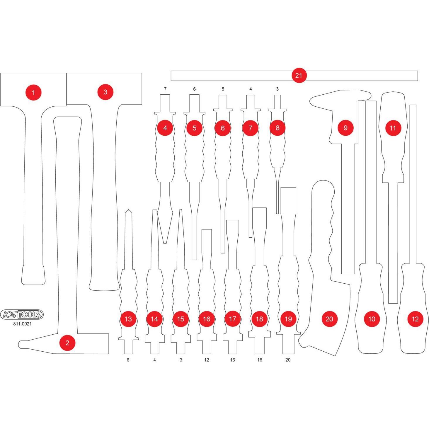 KS Tools, Zubehör Werkzeugaufbewahrung, 811.0021-97