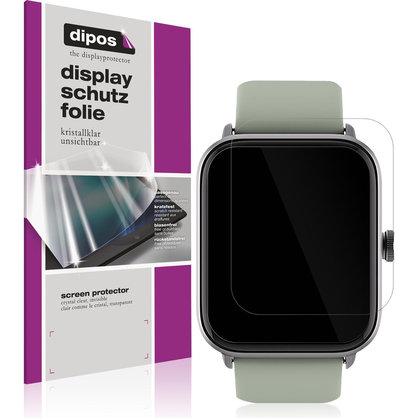 Dipos Displayschutzfolie Crystalclear, Smartwatch Schutzfolie, Transparent