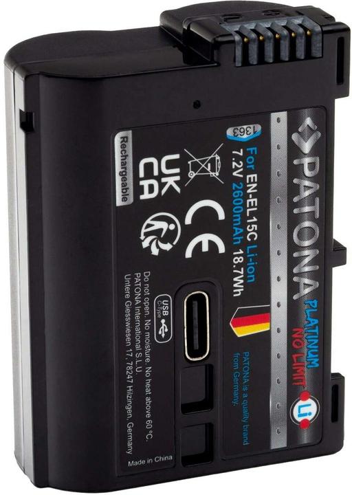 Produktbild Patona Platinum Akku Nikon ENEL15C USB-C (Akku)