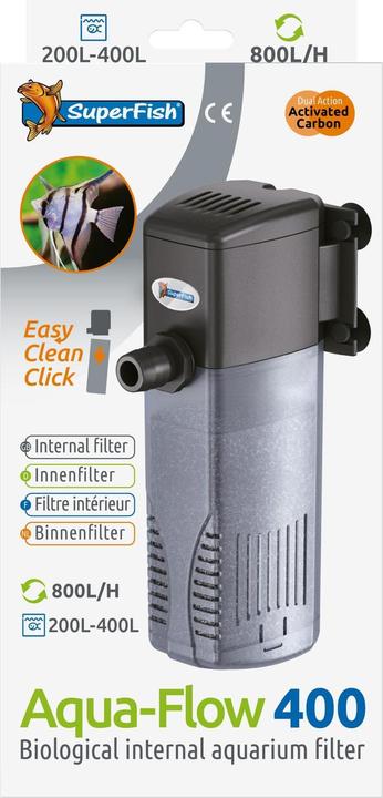 SuperFish Aquaflow 400 Filter, Produkttyp: Innenfilter, Grundfarbe (400 l, Innenfilter, Salzwasser, Süsswasser)