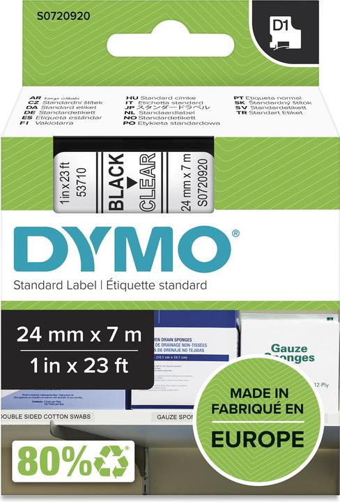 Actual product image Dymo S0720920 Standard tape (2.40 cm, Black)