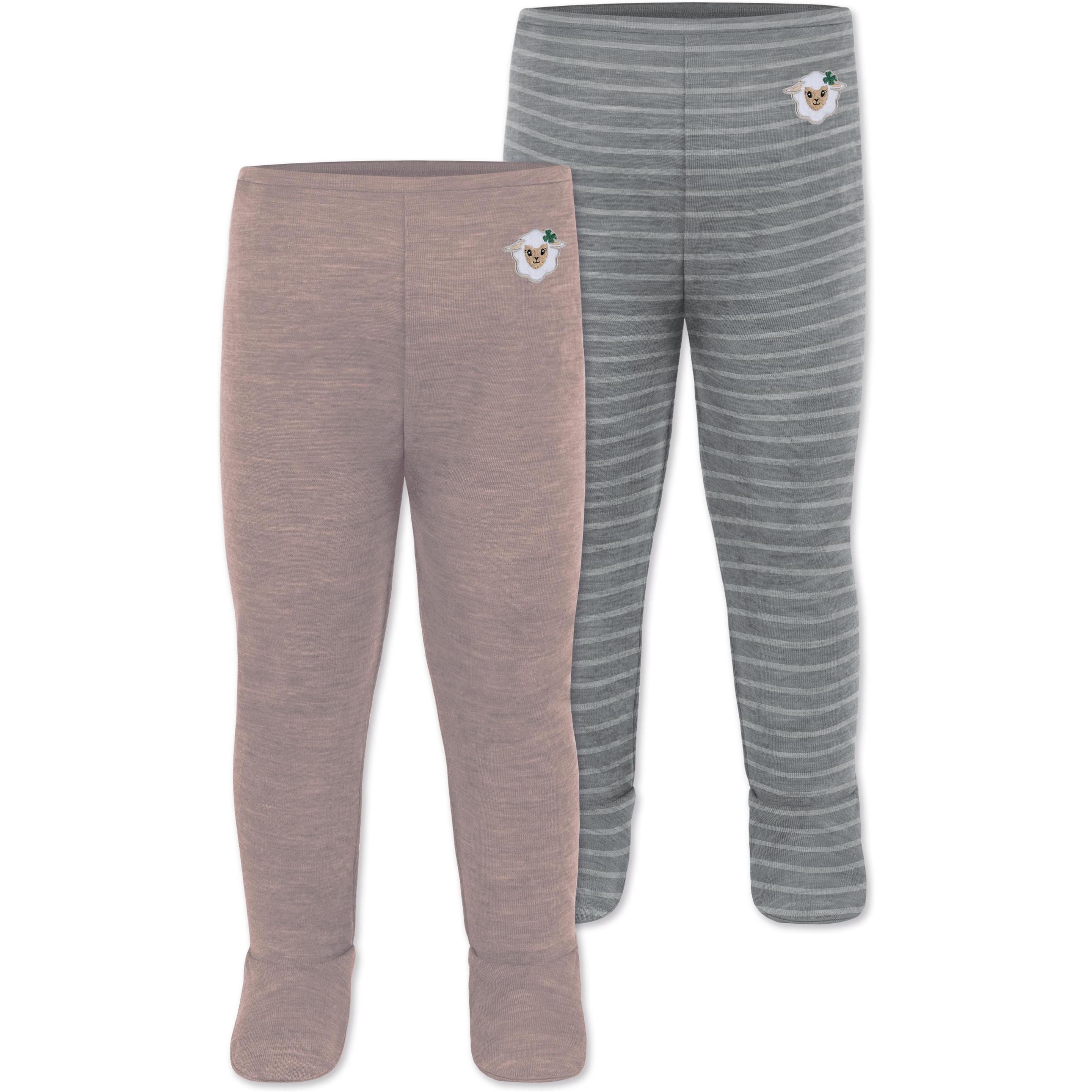 Normani, Herren, Funktionsunterhose, 2er Pack Baby Merino Unterhose mit Füssen - 9539 (86), Grau, 86