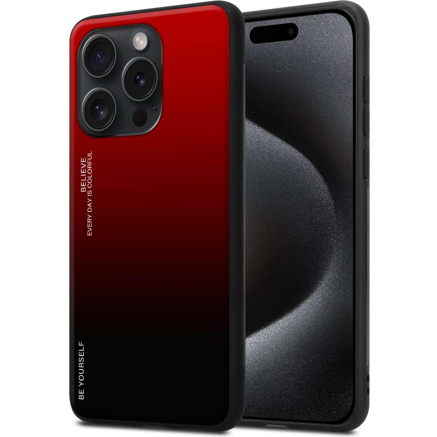 Cadorabo Hülle für Apple iPhone 15 PRO TPU im 2 Farben Design (Apple iPhone 15 Pro), Smartphone Hülle, Schwarz