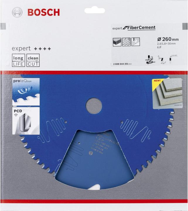 Image du produit Bosch Professional Zubehör Lame de scie circulaire Expert for Fibre Cement, 260 x 30 x 2,4 mm, 6