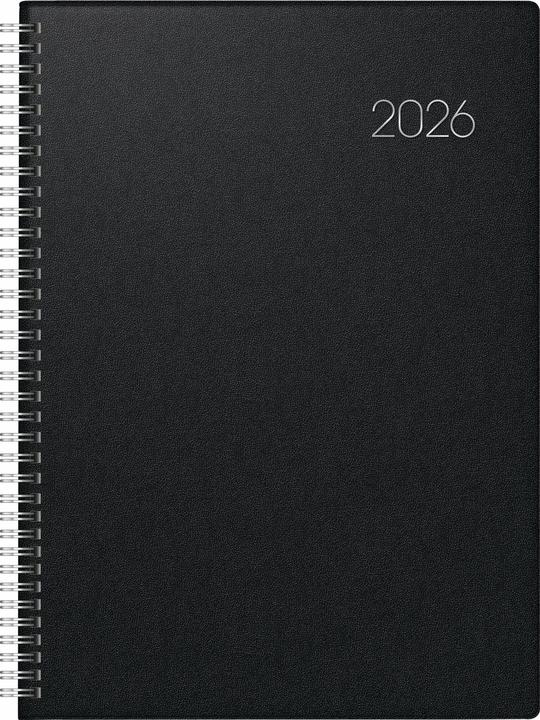 BRUNNEN 1078765906 | Buchkalender Mod. 787 2026 | A4, Kunststoff, schwarz (A4, German)