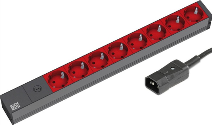 Productafbeelding Bachmann 19" 8-voudige contactdoosstrook Fijne draadzekering