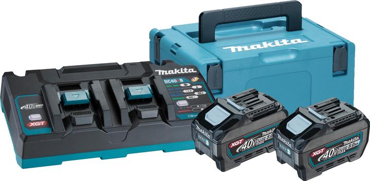Power Source-Kit bestehend aus einem Doppel-Schnellladegerät DC40RB und zwei Akkus BL4050F 40 V max. 5,0 Ah im MAKPAC Grösse 3