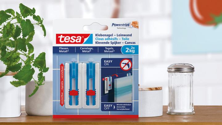 Produktbild tesa Klebenagel für Fliesen & Metall, ideal für Leinwand & Keilrahmen