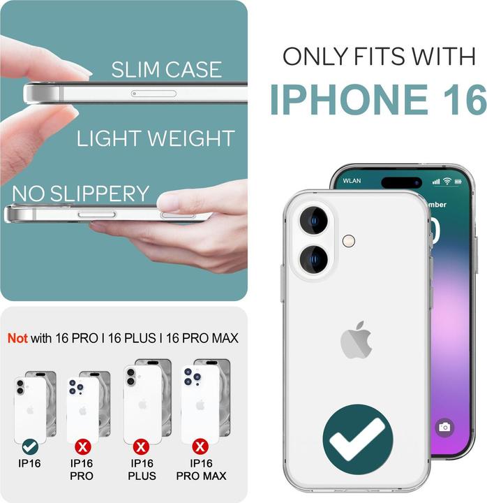 Produktbild Nalia Klare Transparente Silikon Hülle (Apple iPhone 16)