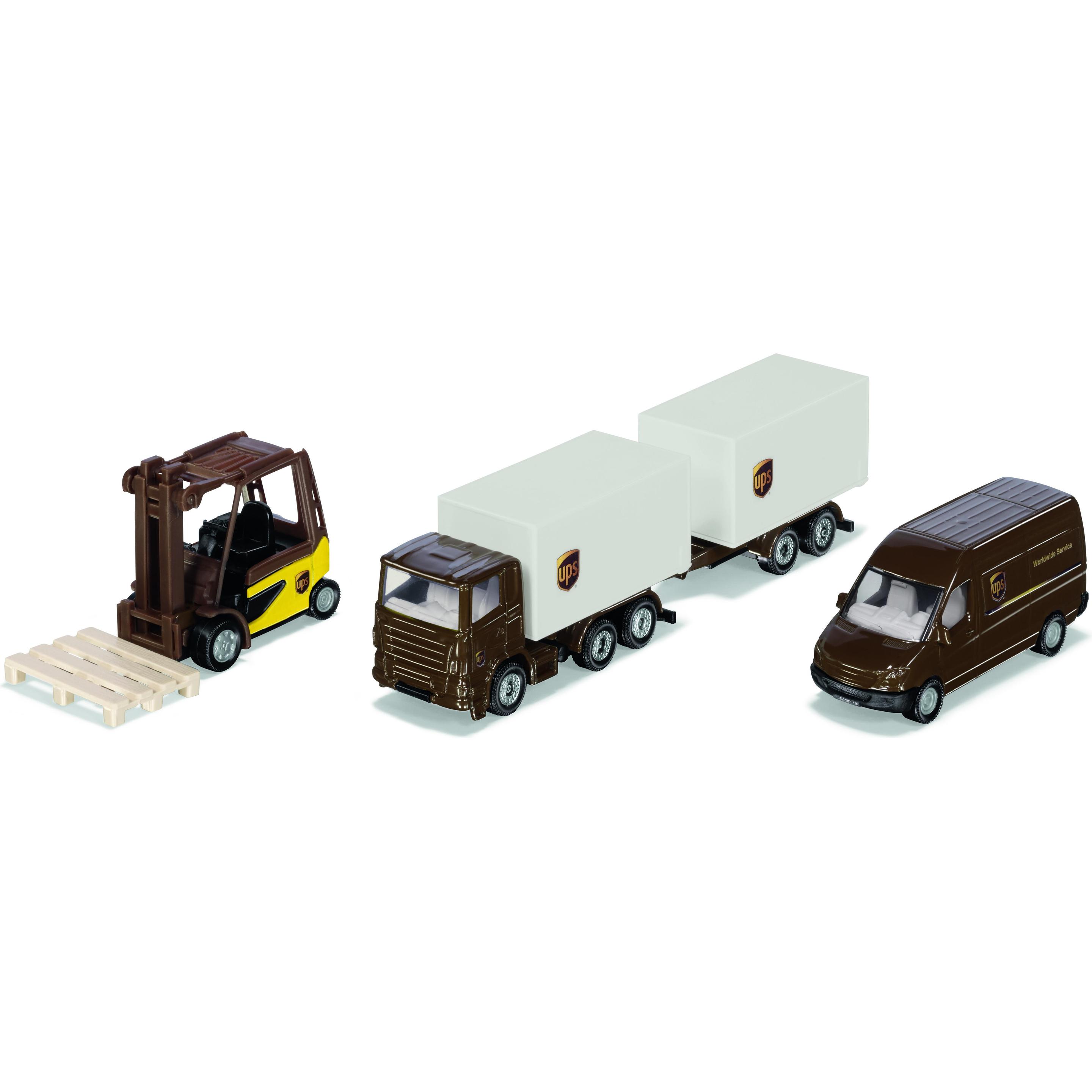 Siku UPS Logistik Set Super, 3 Fahrzeuge, ca. 1:87, ab 3+