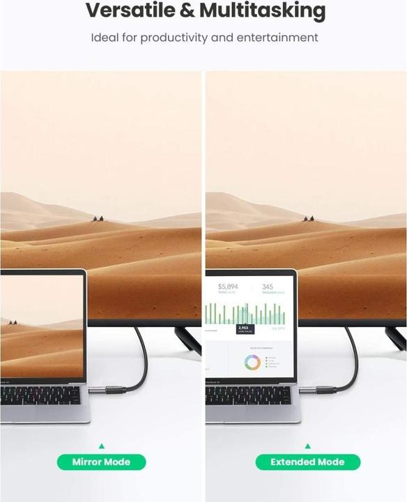 Produktbild Ugreen USB-C zu HDMI Buchse Adapter (USB Typ-C, DC-Stecker 4.5 mm, 3.97 cm)
