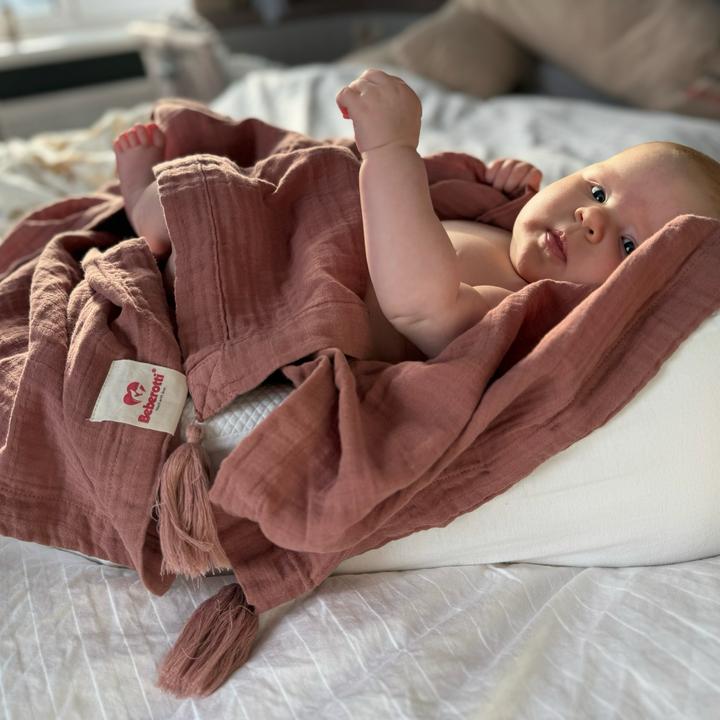 Image du produit Beberotti Orgaic Muslin Tasseled Throw Blanket (couverture) (145 x 100 cm)