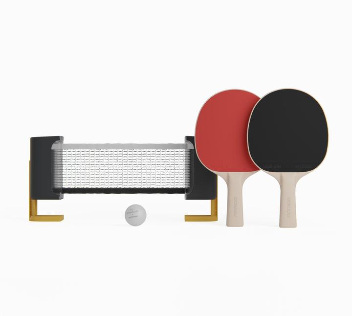 Produktbild Pongori Tischtennis Set Rollnet kleine Flächen + 2 Schläger PPR100 R + 2 Bälle