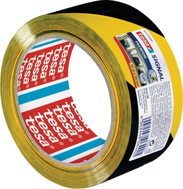 Produktbild tesa PREMIUM Signal Markierungsband, selbstklebendes PVC Warnband zur permanenten Markierung (50 mm)
