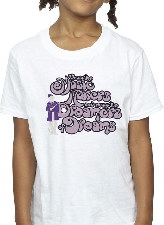 Actual product image Willy Wonka & the Chocolate Factory Girls Dreamers Text Cotton T-Shirt (152, 158)