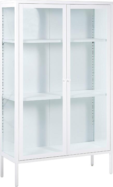 Image du produit Beliani Vitrine en verre métal blanc 150 cm NASH (90 x 150 cm)