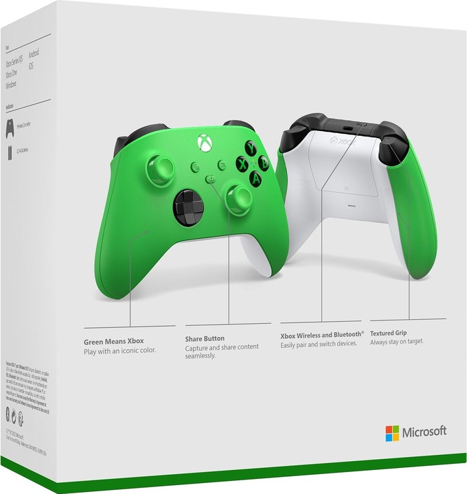 Produktbild Microsoft Xbox Wireless Controller - Velocity Green (PC, Xbox Series X, Xbox One X, Xbox One S, Xbox Series S)
