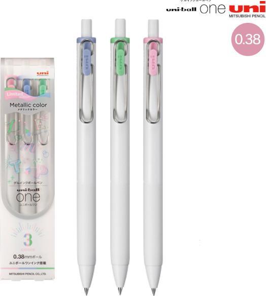 Image du produit Uni-ball Roller UMN-SC-38 3er Set (Argent, Bleu clair, Mint, rosesur papier foncé, 3 x)