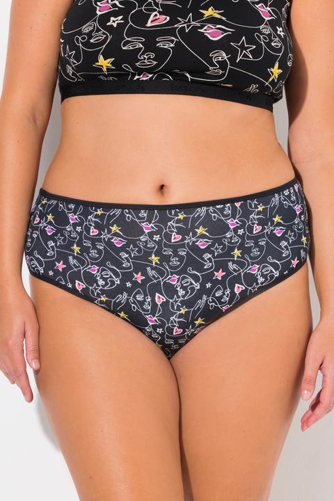 Actual product image Ulla Popken 5 Pack of Midi Briefs- Scribble Print (58)