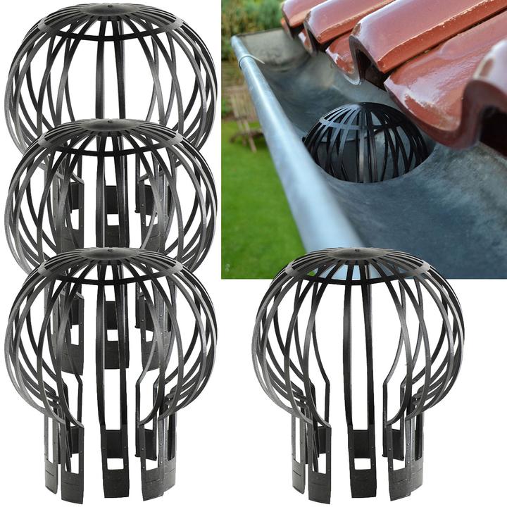 HI Downpipe protective grille, set of 4, rainwater pipe protection, Ø 13.2 cm
