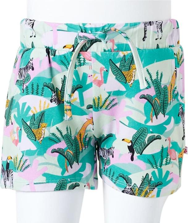 Actual product image vidaXL Children's shorts with drawstring Light mint green 140,Material (140)