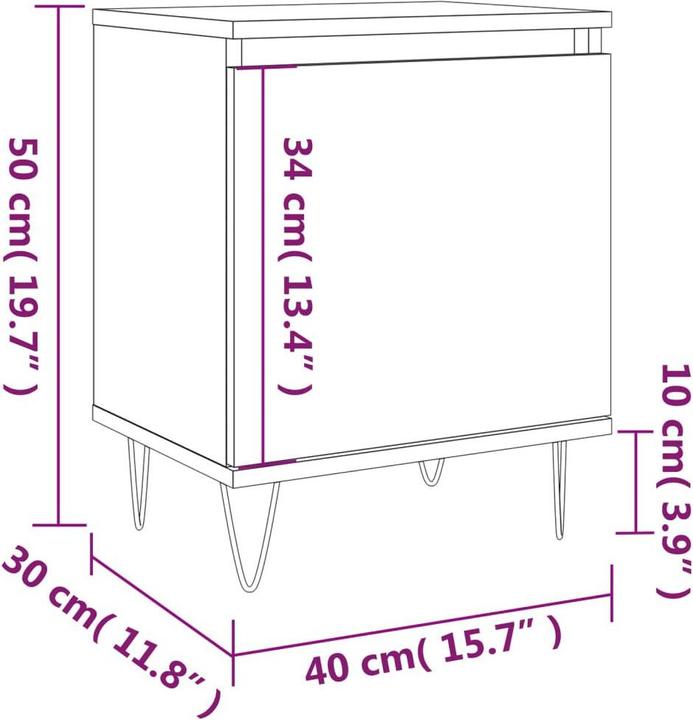 Immagine prodotto vidaXL Nachttisch (40 x 30 x 50 cm)