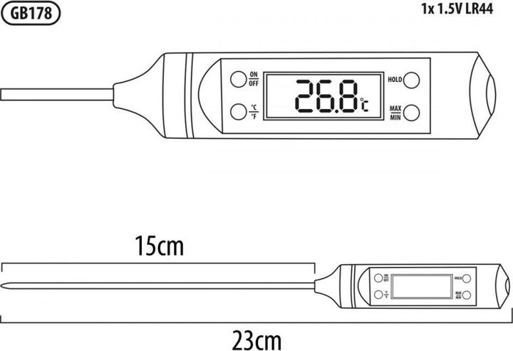 Image du produit Lebensmittelthermometer Digitale Sonde GbeenBlue GB178