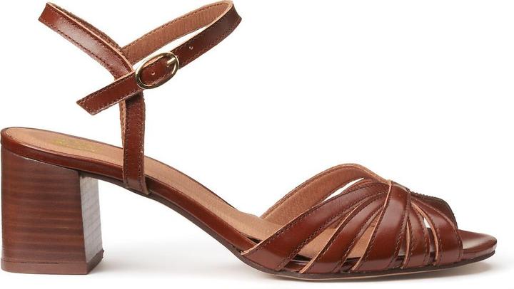 Actual product image La Redoute Collections Leather sandals with medium heel (37)
