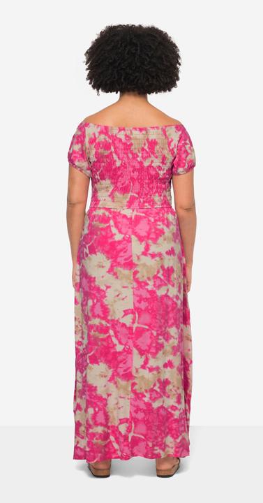 Image du produit Angel of Style Robe maxi en jersey avec imprimé all-over, col rond, buste smocké et manches courtes (50)