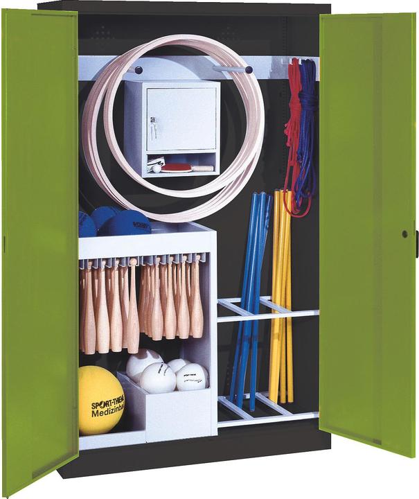 Actual product image C+P Sports equipment cabinet (HxWxD 195x120x50 cm, with solid sheet metal hinged doors, type 1)