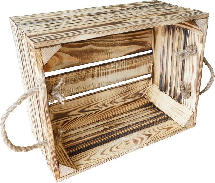 Produktbild Holz Zollhaus Holzharasse mit Kordel Geflammt, 30 x 38 cm (38 cm, 25.08 l)