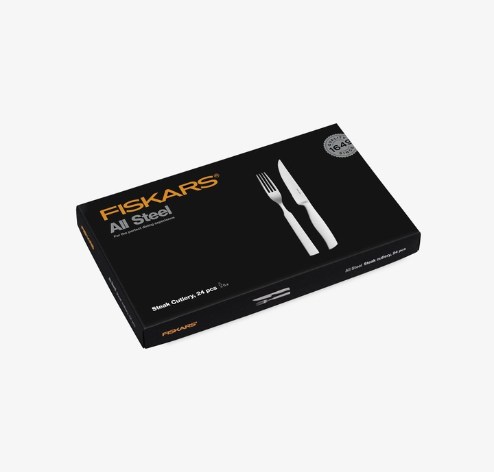 Actual product image Fiskars All Steel Steak cutlery set, 24 pieces (24 Piece, Cutlery set)