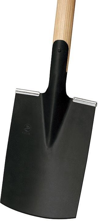 Produktbild Idealspaten PIONIER-Bauspaten Gärtner Form schwarz pulverbeschichtet mit Tritt Eschen-T-Stiel 85 cm