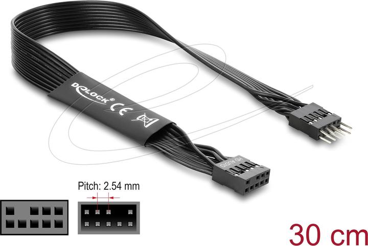 Actual product image Delock HD Audio Flachbandkabel Mainboard Verlängerungskabel (0.30 m)