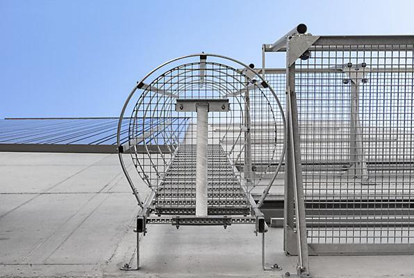 Produktbild Munk Einzügige Steigleiter mit Rückenschutz Stahl verzinkt 8,48m (Mehrzweckleiter, 848 cm)