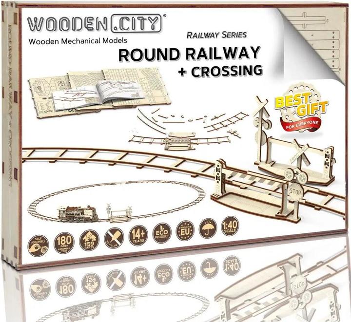 Actual product image WoodenCity Rails with level crossing