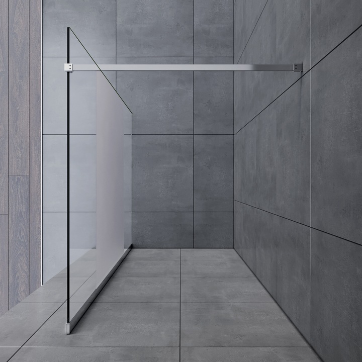 Actual product image SONNI Shower enclosure single door, frameless, walk-in, NANO treated glass 90x195 cm (90 cm, 0.80 cm, 195 cm)