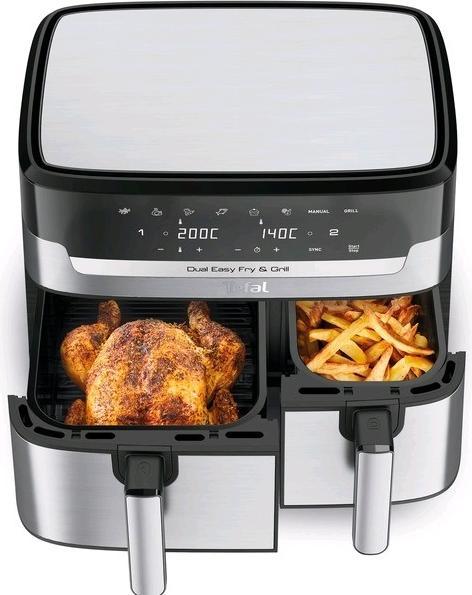 Productafbeelding Tefal EY905D Dual Easy Fry & Grill, roestvrij staal