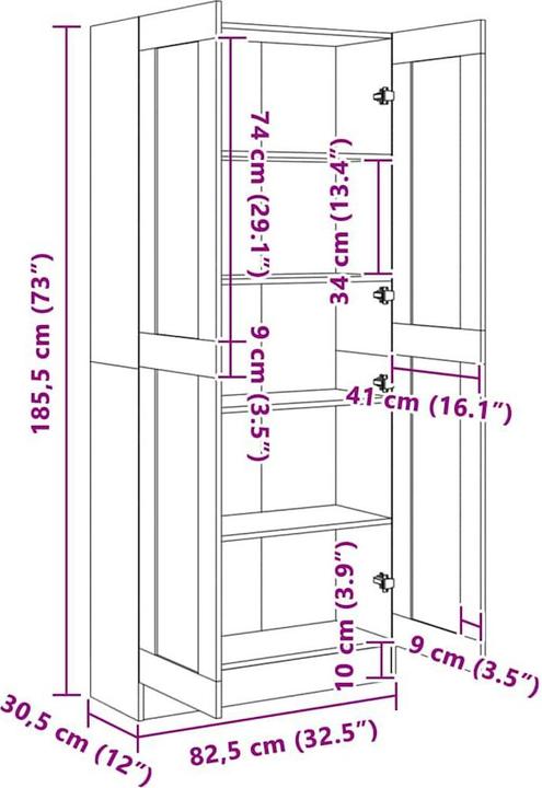 Immagine prodotto vidaXL Gilvarry (82,5 x 30,5 x 185,5 cm)
