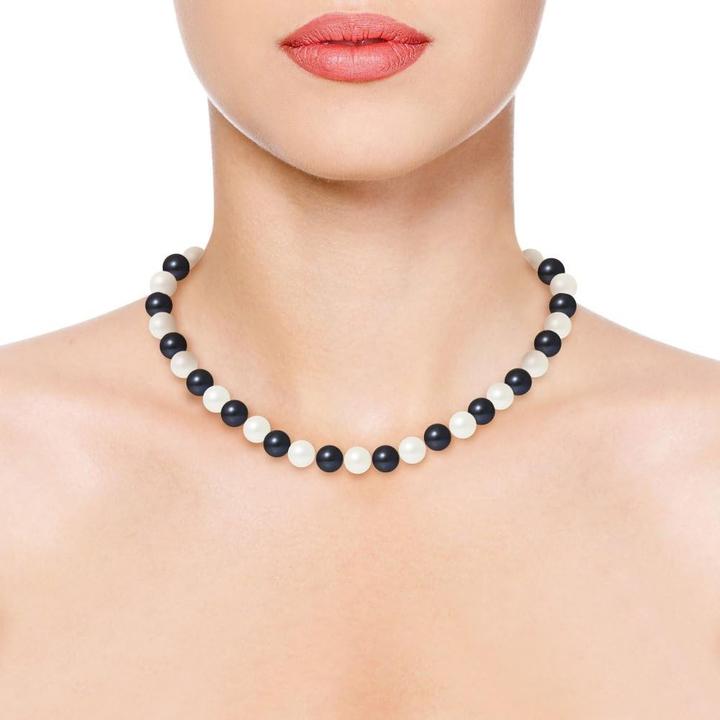 Immagine prodotto Pearls Collana perle d'acqua dolce bianche e nere Tahiti (Perle d'acqua dolce, Perle di Tahiti, 42 cm)