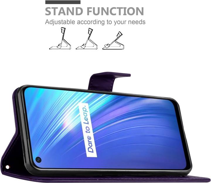 Produktbild Cadorabo Flower Book Hülle für Realme 6 4G / 6s (Apple iPhone 6s, Apple iPhone 6)