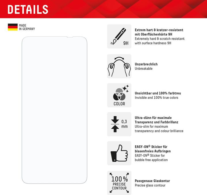 Actual product image Displex Smart Glass, Displayschutzfolie (1 Piece, Samsung Galaxy A06)